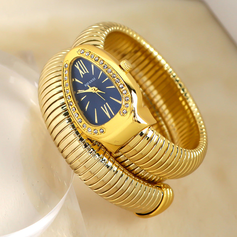 Fashionable Quartz Snake Bracelet Watch-consonak