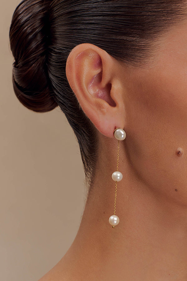 Pearl and Flower Earrings-Consonak