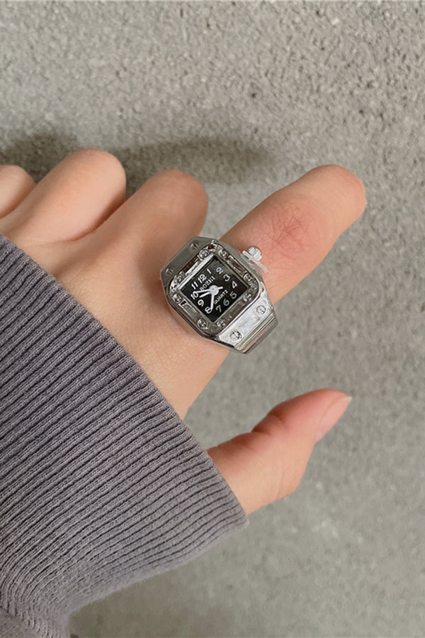 Fashion Creative Simple Mini Clock Ring-consonak