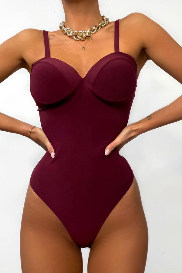 Body Feeling in Love Detachable Straps Sweetheart Neck Stretch Bodysuit / Romper-consonak
