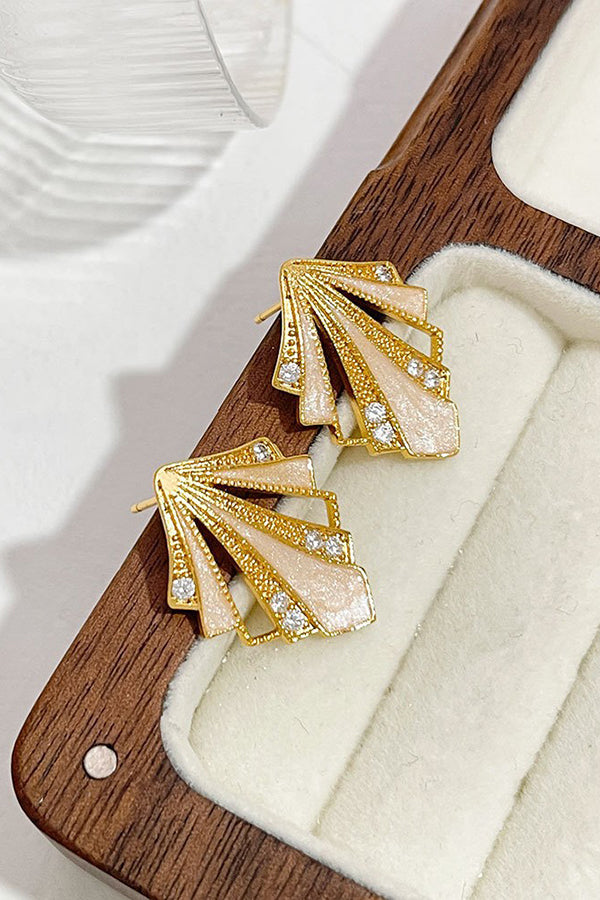 Fashionable Hollow Enamel Diamond Earrings-consonak