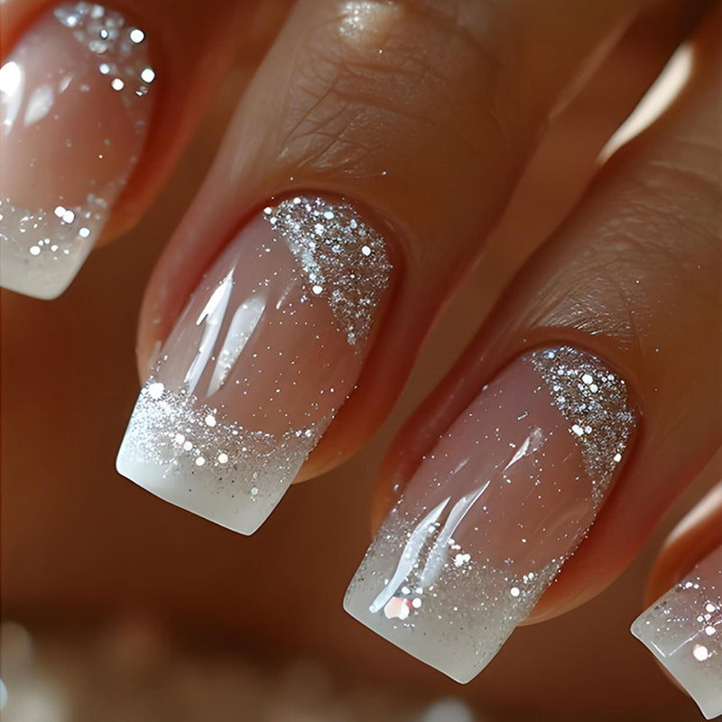 Shining White Edge French Manicure | Consonak