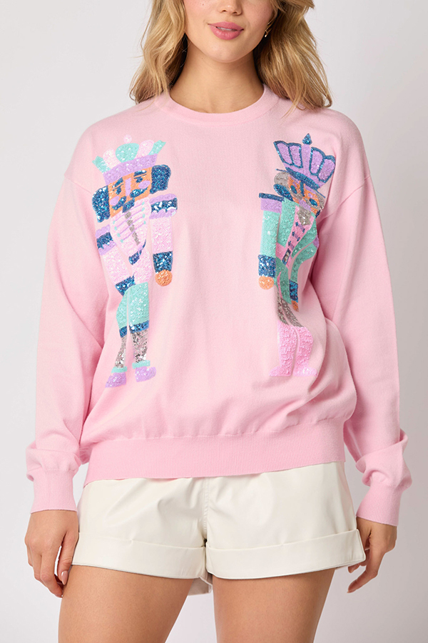 Christmas Soldier Sequined Fashion Casual Sweatshirt-consonak