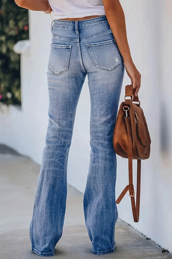 Stylish Pocket Casual Stretch Ripped Jeans