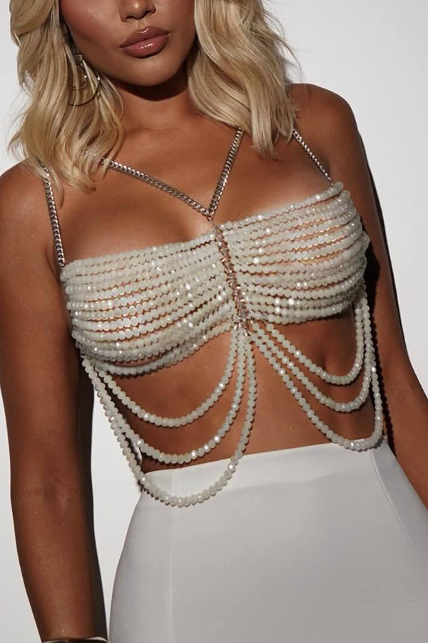 Sexy Halter Neck Gem Beaded Body Chain-consonak