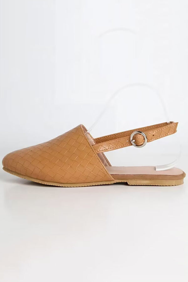 Casual Pointed Toe Woven Flat Sandals | Consonak