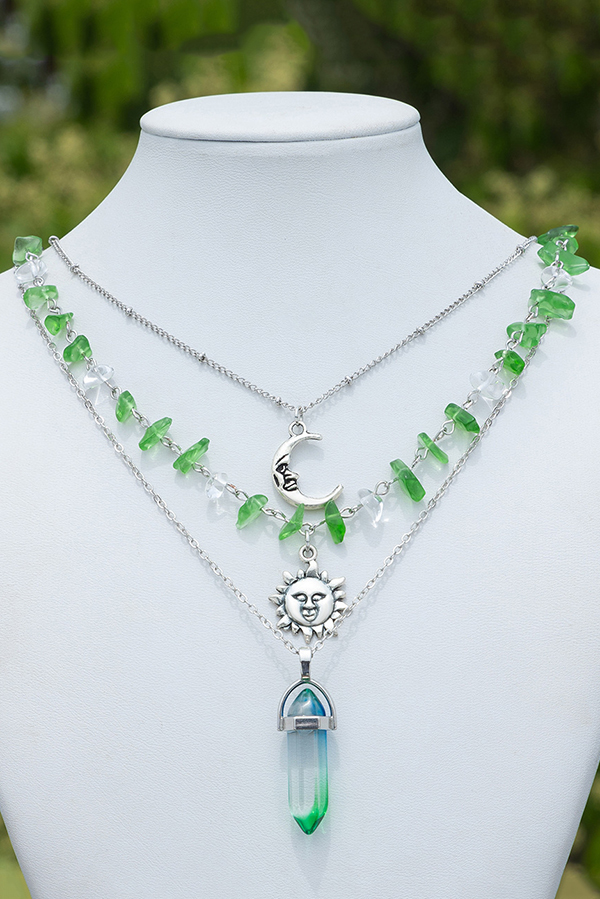 Ethnic Style Stacked Gravel Beaded Necklace-consonak