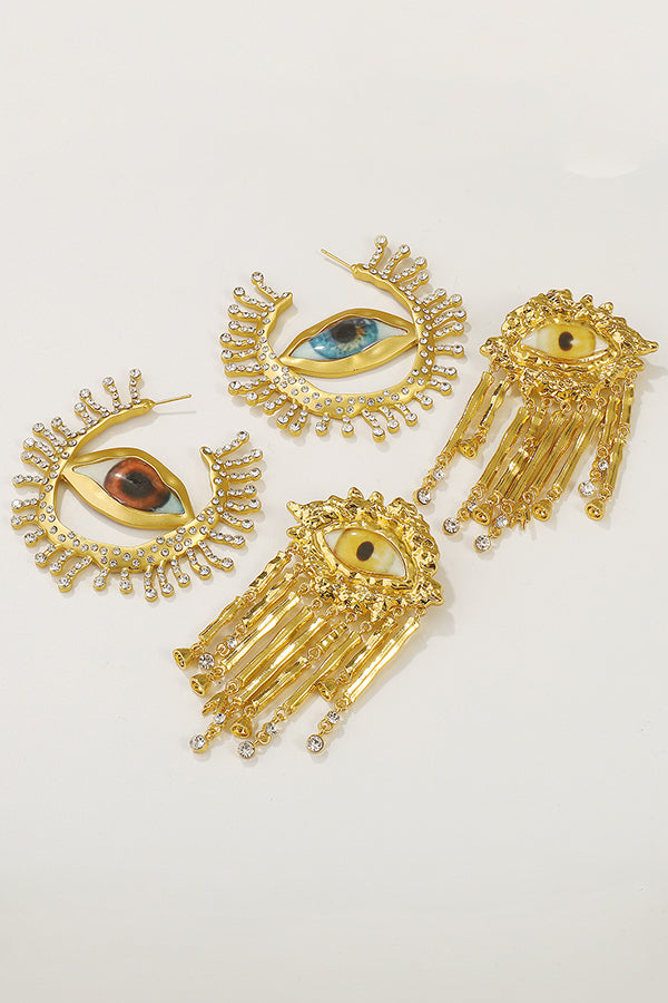 Vintage Evil Eye Tassel Earrings-consonak