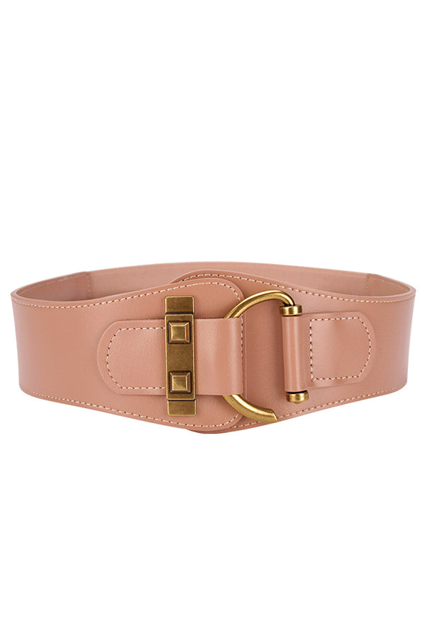 Retro Style Waist-hugging Wide Leather Belt-consonak
