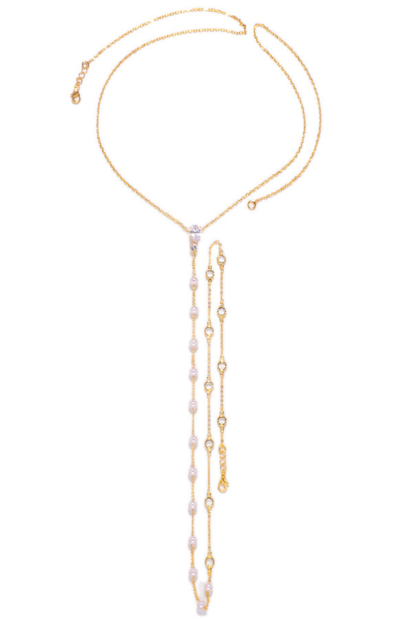 Fashion Pearl Diamond Sexy Body Necklace-consonak