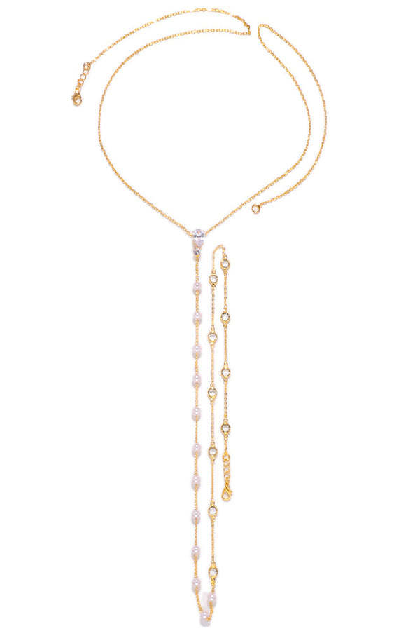 Fashion Pearl Diamond Sexy Body Necklace-consonak