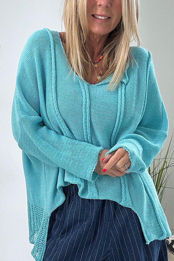 Solid Color Casual Long-sleeved Loose Knitted Sweater-consonak
