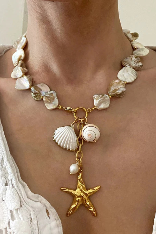 Exaggerated Irregular Shell Collarbone Necklace | Consonak