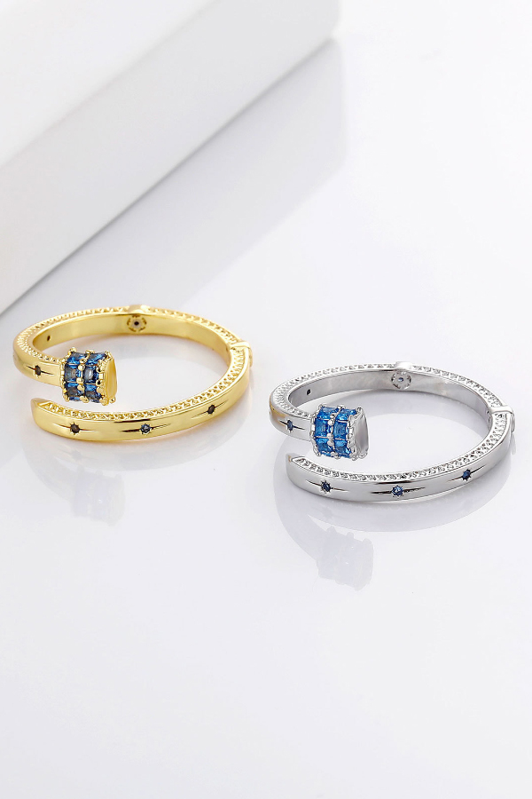 Exquisite Zircon Unique Shape Open Ring