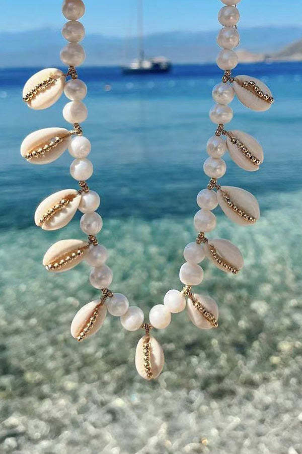 Elegant Pearl Shell Necklace-consonak
