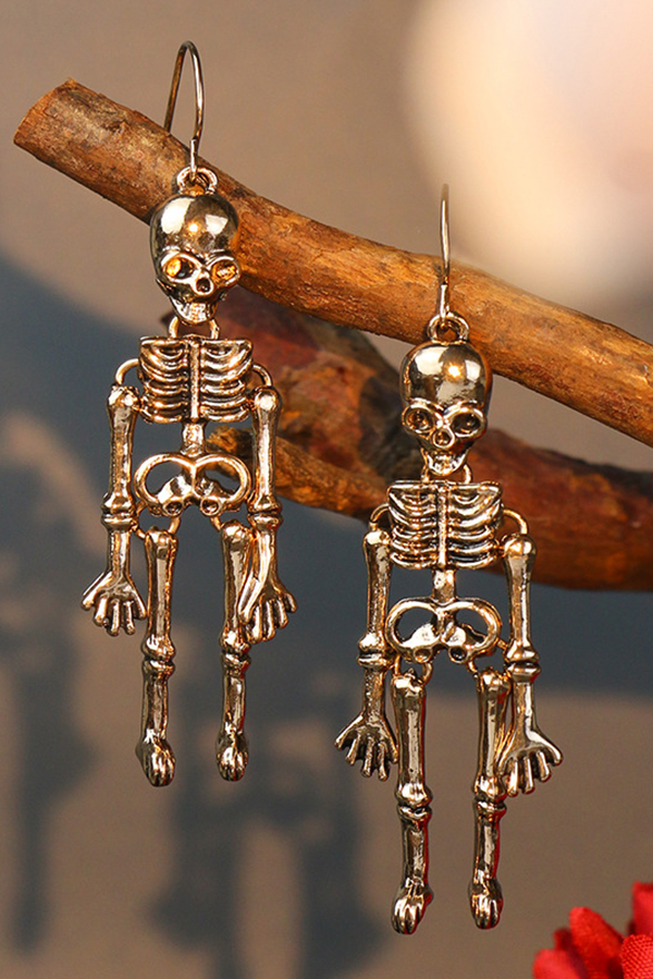 Halloween Dark Style Skull Earrings-consonak