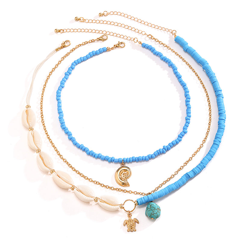 Bohemian Imitation Pearl Shell Multi-layered Necklace | Consonak