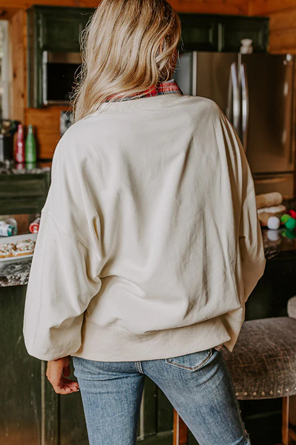 Christmas Claus Sequined Casual Loose Sweatshirt | Consonak