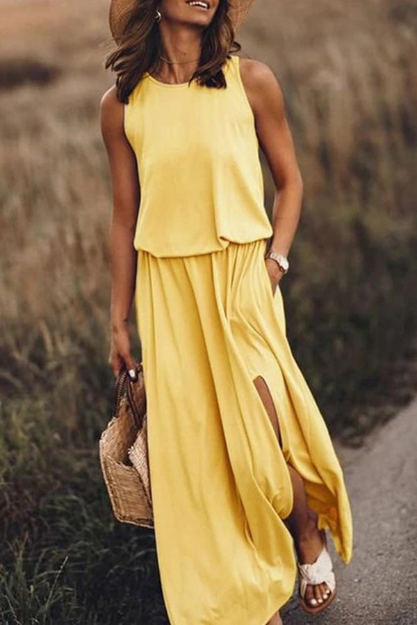 Giselle Loose Fit Slit Maxi Dress | Consonak