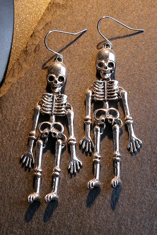 Halloween Dark Style Skull Earrings-consonak