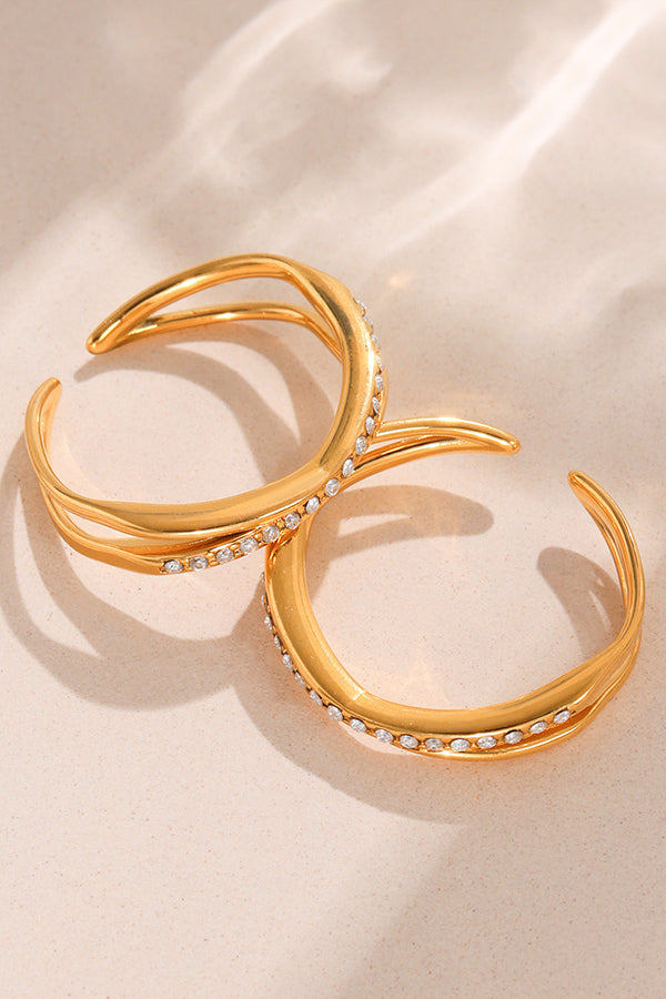 Elegant Super-shiny Zircon Star and Moon Irregular Geometric Ring-consonak