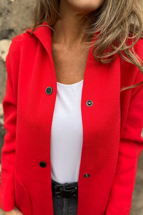 Solid Color Casual Long Sleeve Single Breasted Hooded Jacket-consonak