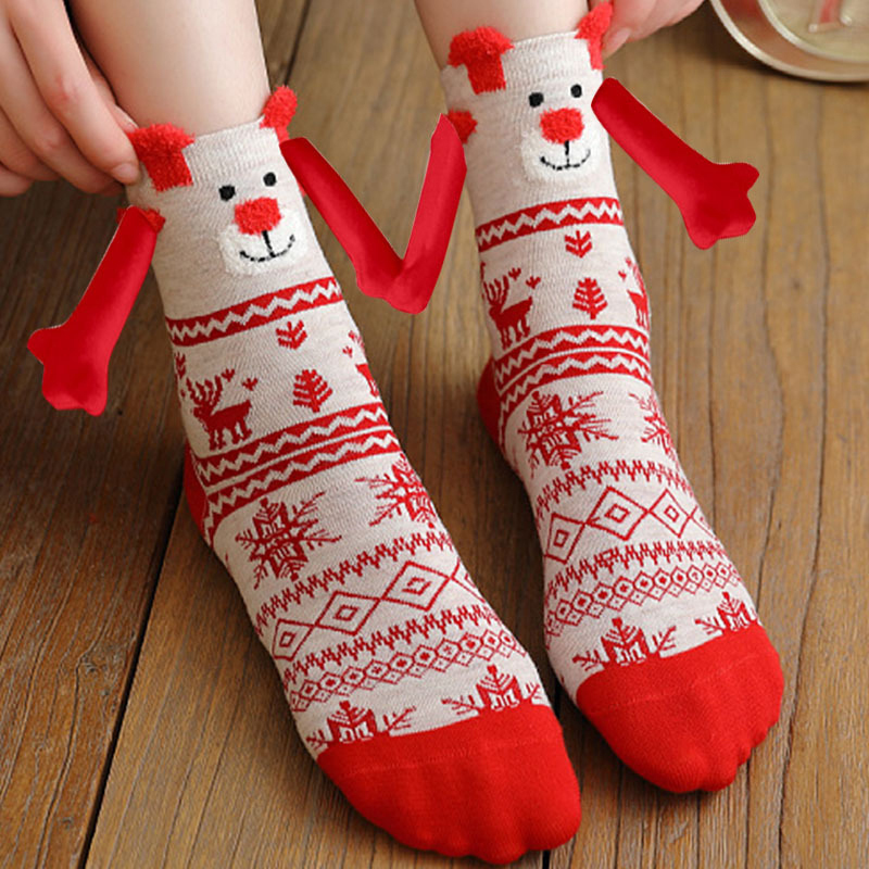 Christmas Cute Couple Magnetic Socks-consonak