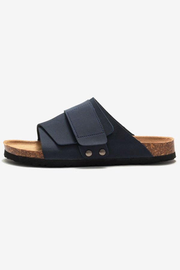 Frosted Leather Beach Slip-on Sandals-consonak