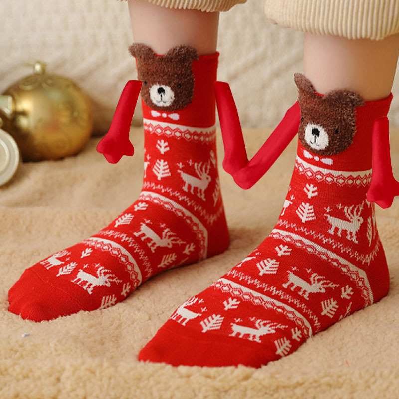 Christmas Cute Couple Magnetic Socks-consonak