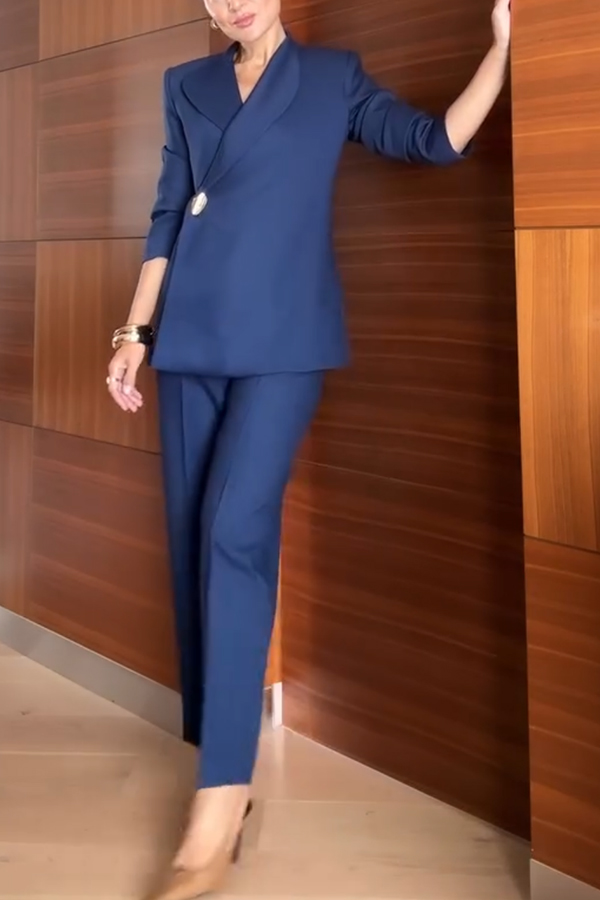 Exquisite and Fashionable Stand Lapel Neck Metal Button Long Sleeve Blazer-consonak