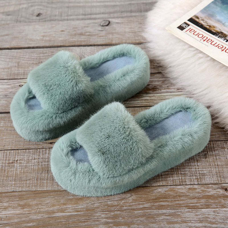 Casual Thick Sole Juwai Plush Slippers-consonak