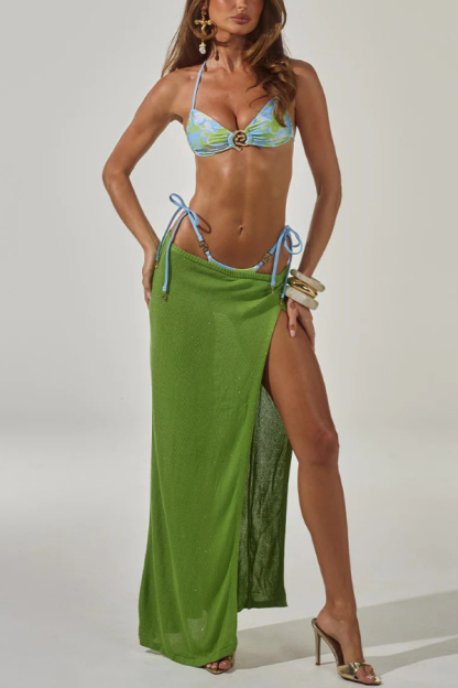 Elegant High-slit Casual Knitted Cover-up Maxi Skirt-consonak