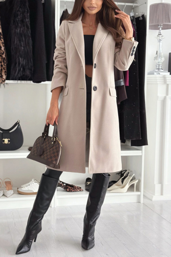 Fashionable Casual Lapel Long Sleeve Single Breasted Loose Coat-consonak