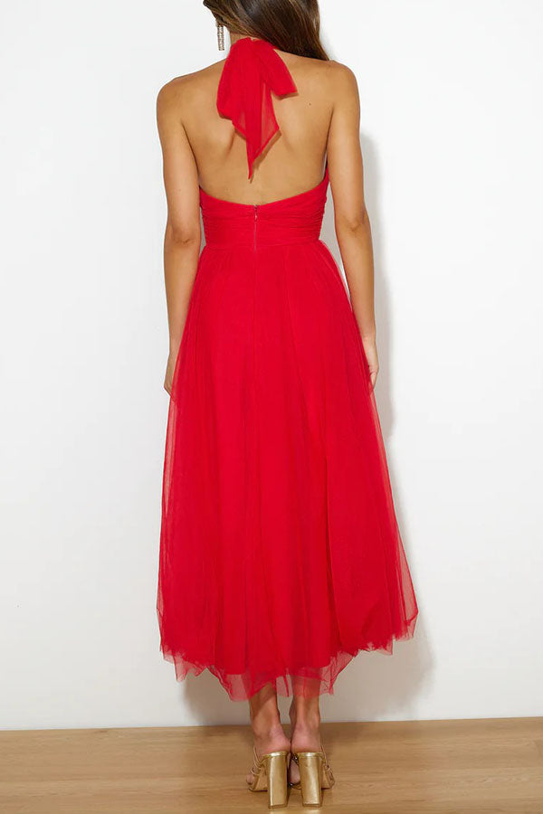 French fairy, ethereal chiffon patchwork detail suspender long dress | Consonak