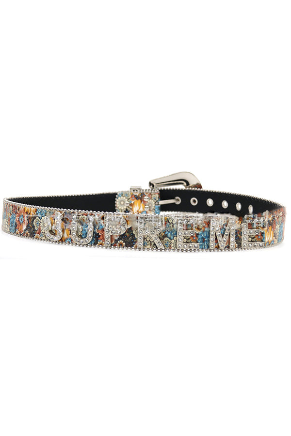 Fashionable Printed Rhinestone Letter-decorated Simple Belt-consonak
