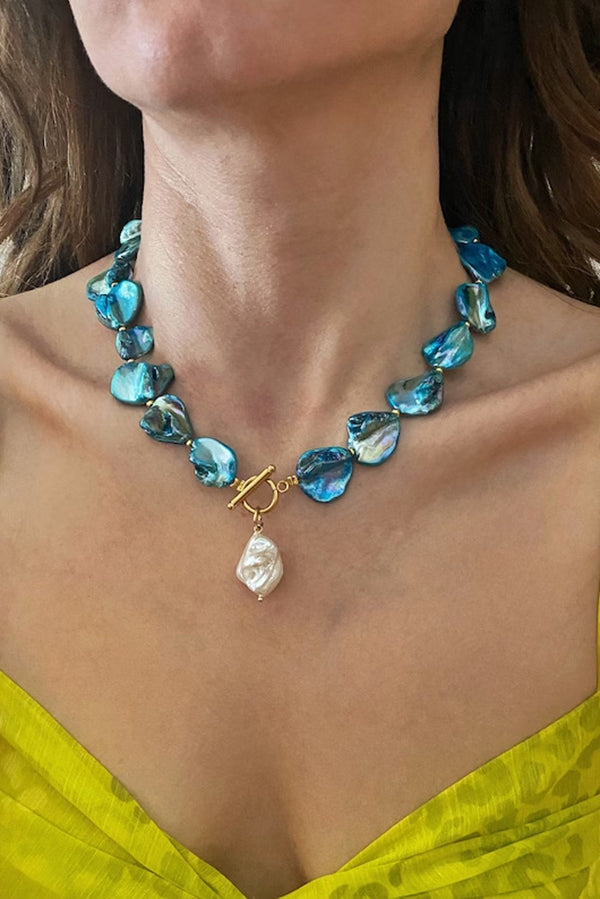 Exaggerated Irregular Shell Collarbone Necklace-consonak