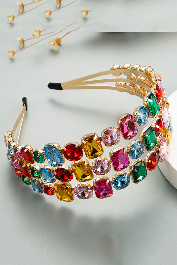 Personalized Three-row Diamond-studded Fashion Headband-consonak
