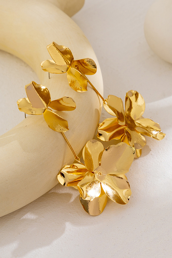 Dopamine Flower Retro Fashion Metal Stud Earrings-consonak