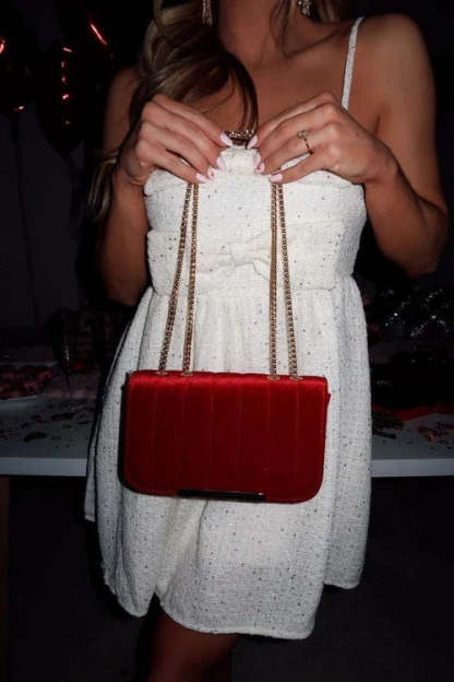 Fashionable Velvet Stylish Chain Simple Crossbody Bag-consonak