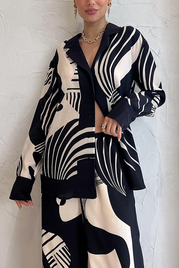 Weekend Escape Exclusive Print Contrast Trims Drape Blouse-consonak
