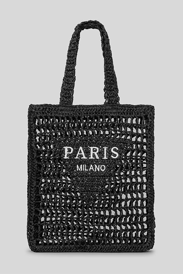 Letter Hollow Woven Beach Bag-consonak