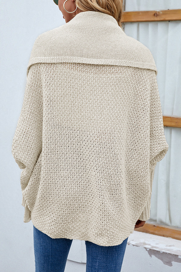 Solid Color Dolman Sleeve Elegant Knitted Cardigan-consonak
