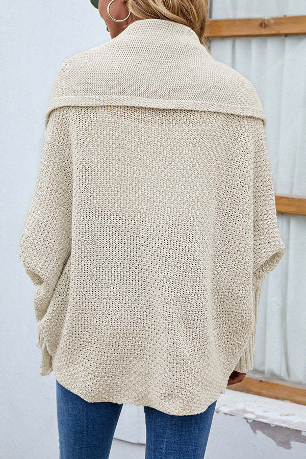 Solid Color Dolman Sleeve Elegant Knitted Cardigan-consonak
