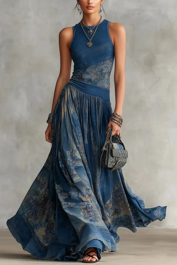 Maya Bohemian Asymmetric Drop-Waist Dress-Consonak