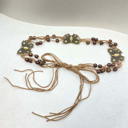 Bohemian Metallic Butterfly Handwoven Belt-consonak