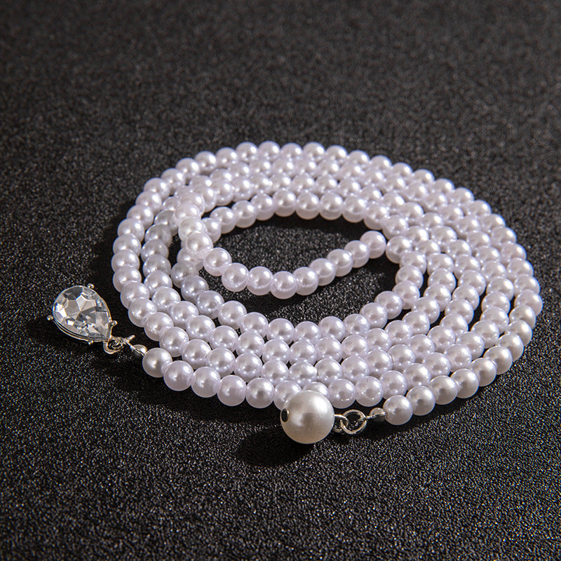 Vintage Simple Pearl Tassel Necklace-consonak