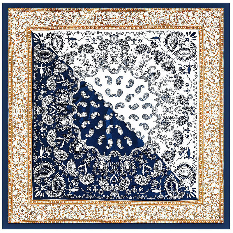 Bohemian Ethnic Style Color Matching Square Silk Scarf-consonak