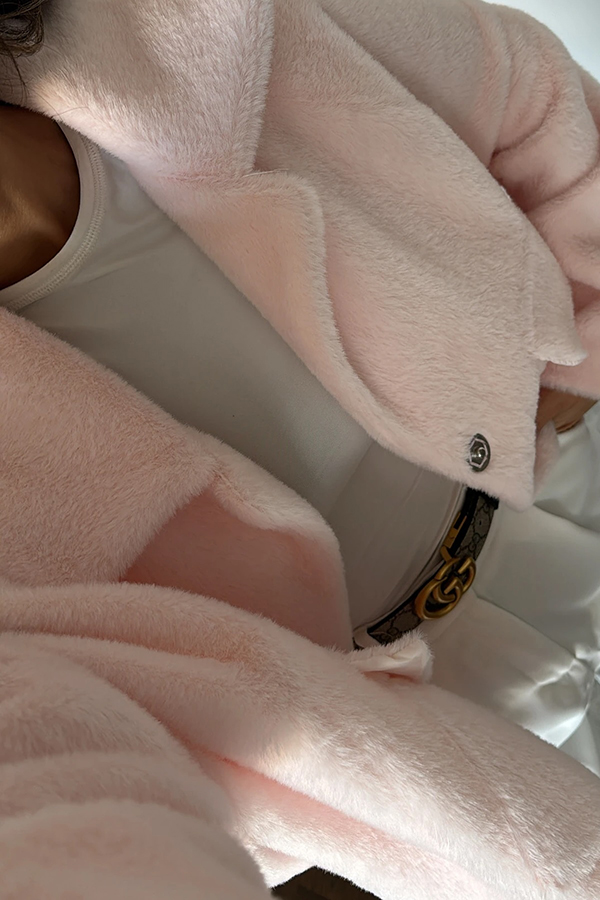 Fashion Lapel Long Sleeve Loose Furry Coat-consonak