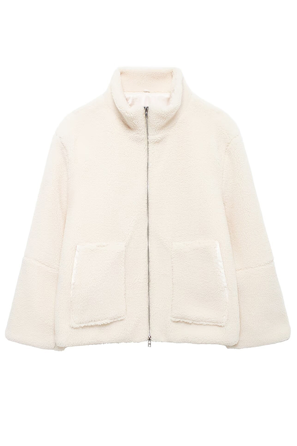 Solid Color Stitching High Collar Long Sleeve Loose Pocket Woolen Coat-consonak