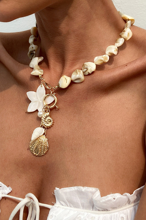 Vacation Imitation Pearl Conch Starfish Pendant Necklace Bracelet | Consonak
